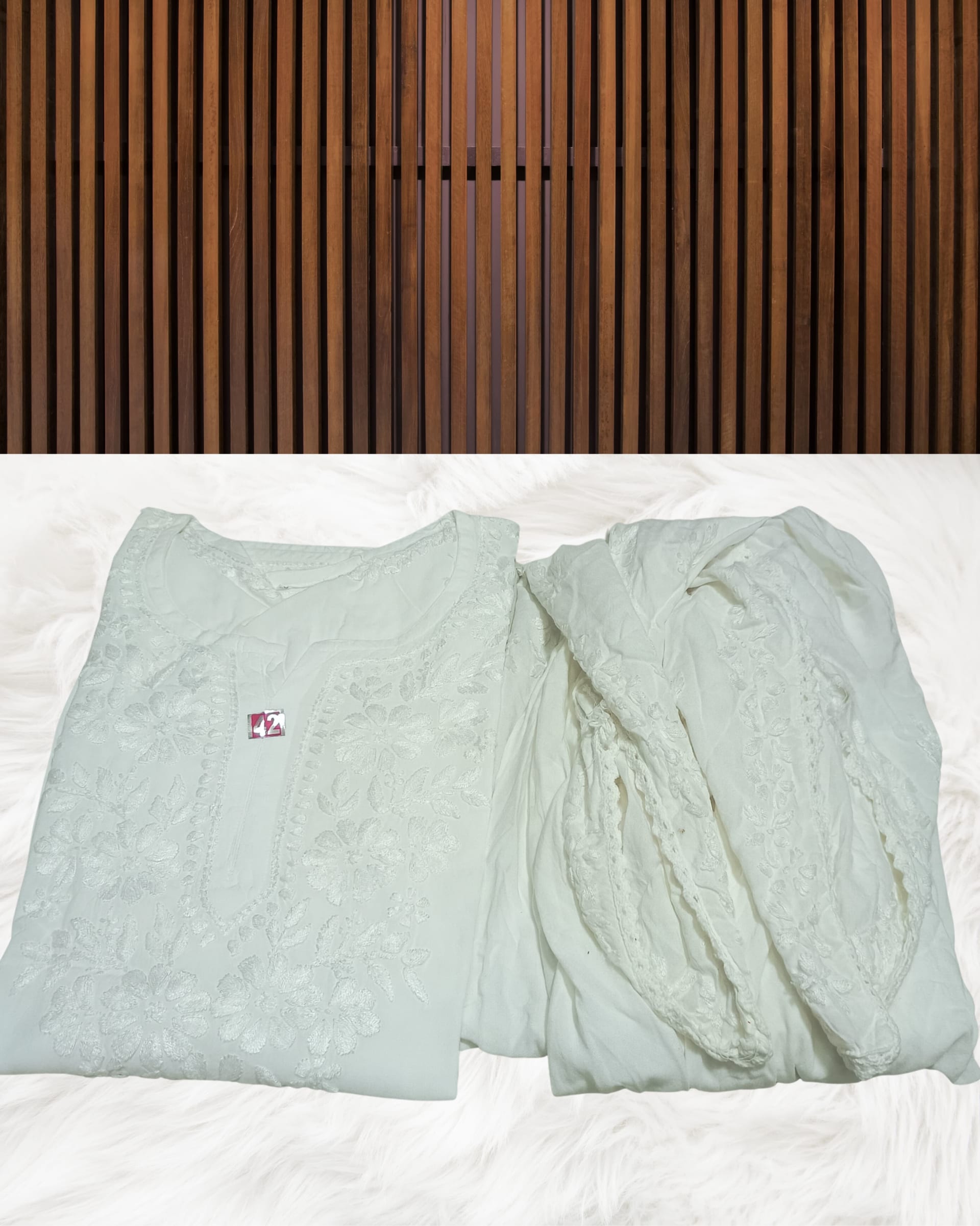 RUBINA DHOTI SET Lucknowi Chikankari - Full view 10