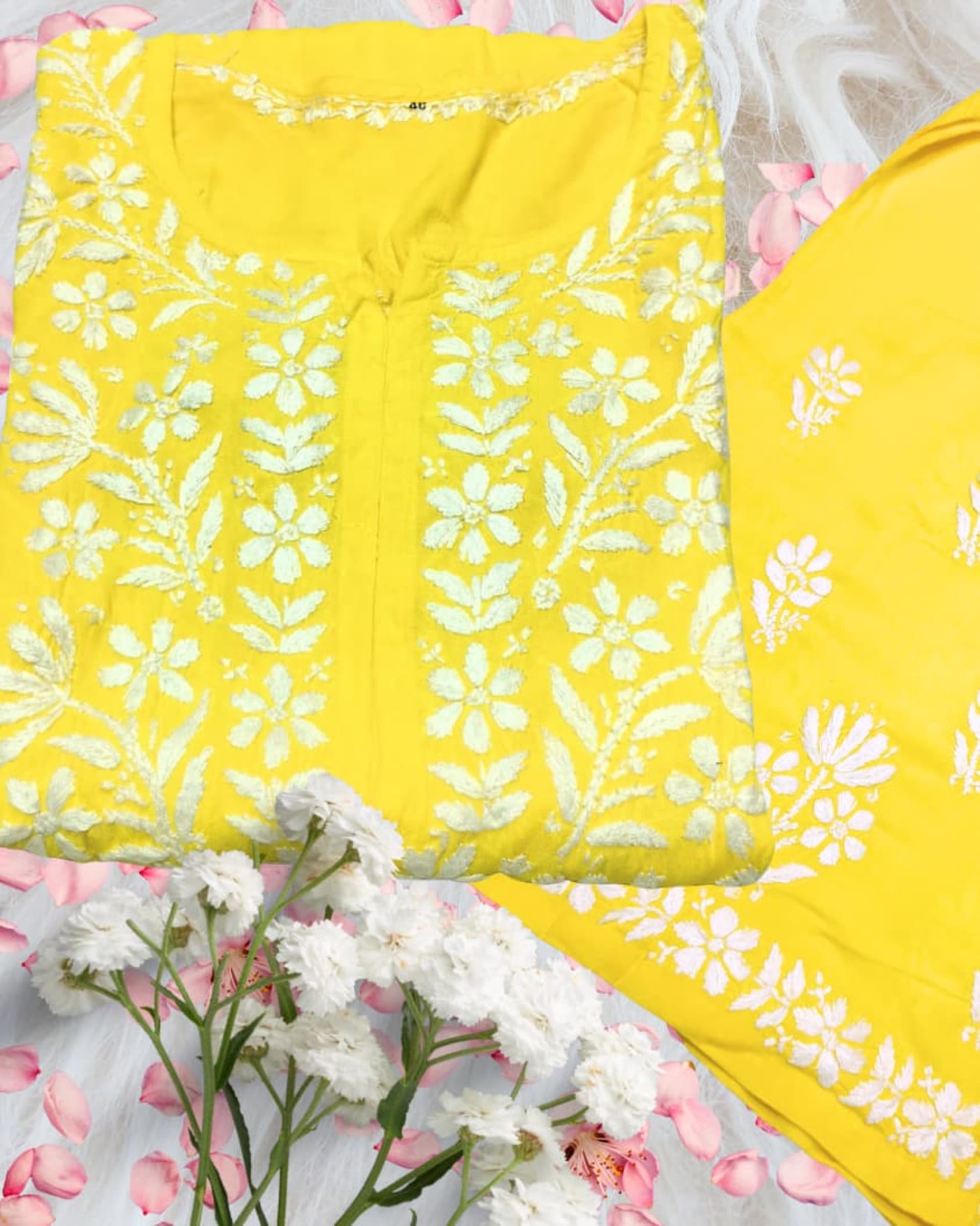 Noorie Plazzo Set Lucknowi Chikankari - Full view 7