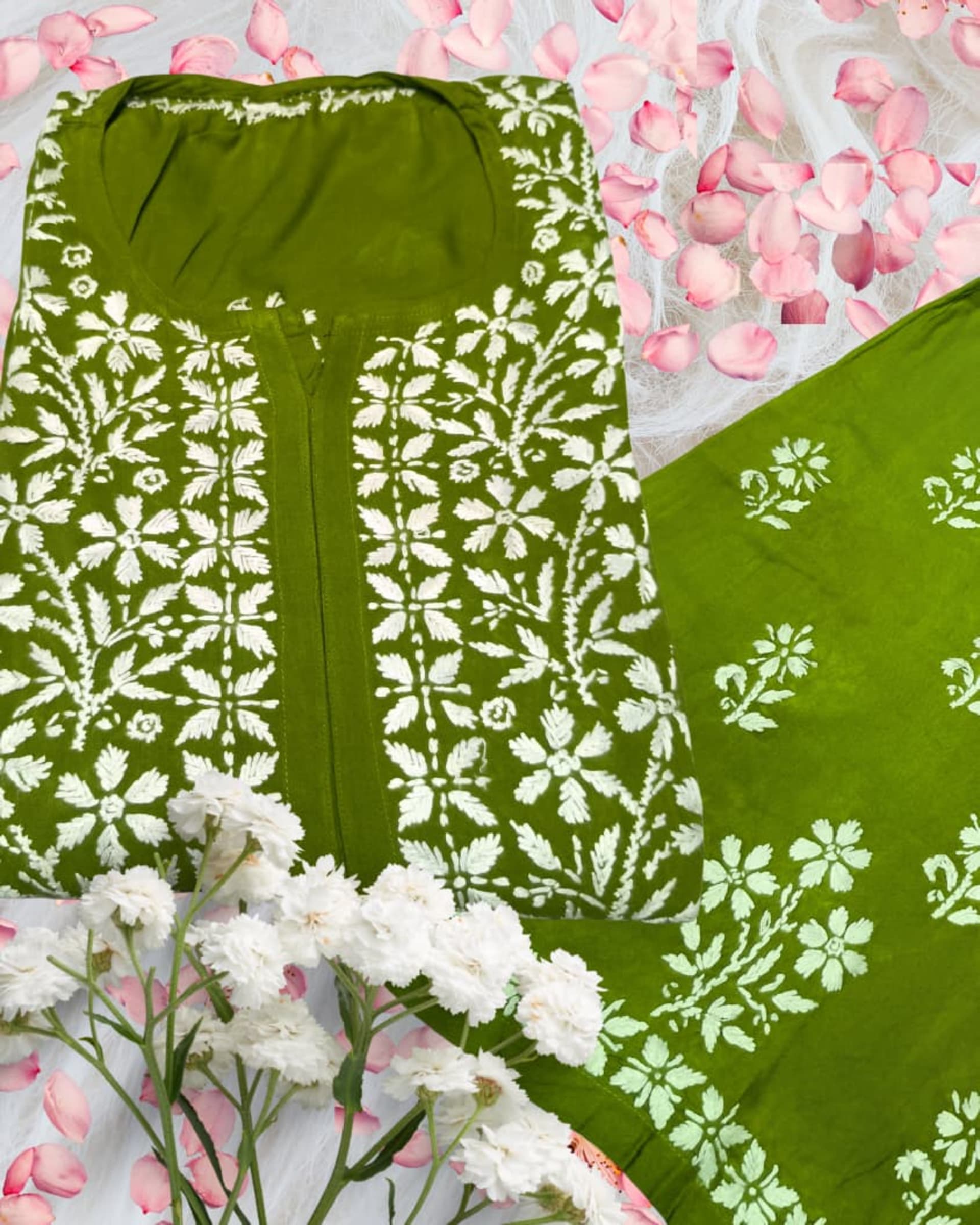 Noorie Plazzo Set Lucknowi Chikankari - Full view 12