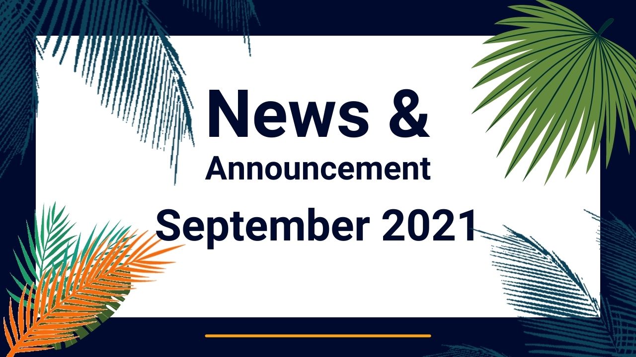 banner of September 2021 News & Announcements