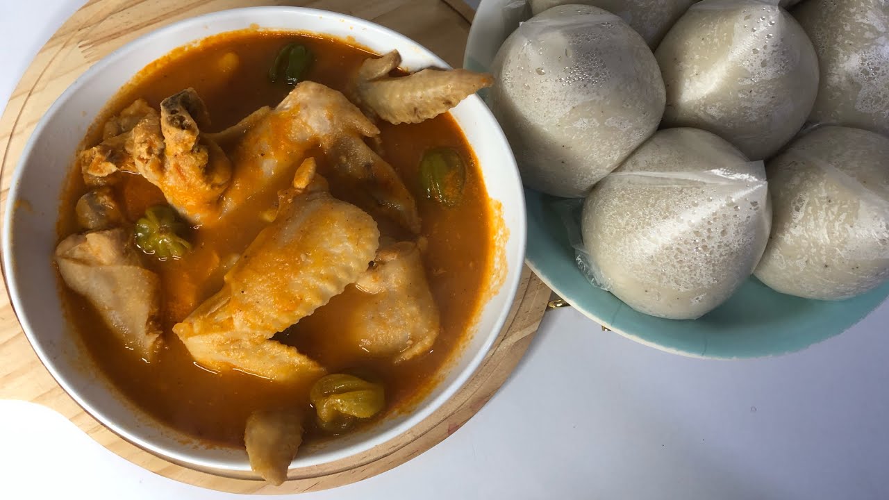 Banku And Light Soup With Chicken