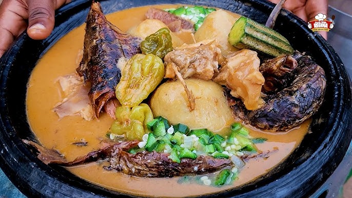 Banku And Groundnut Soup With Fish