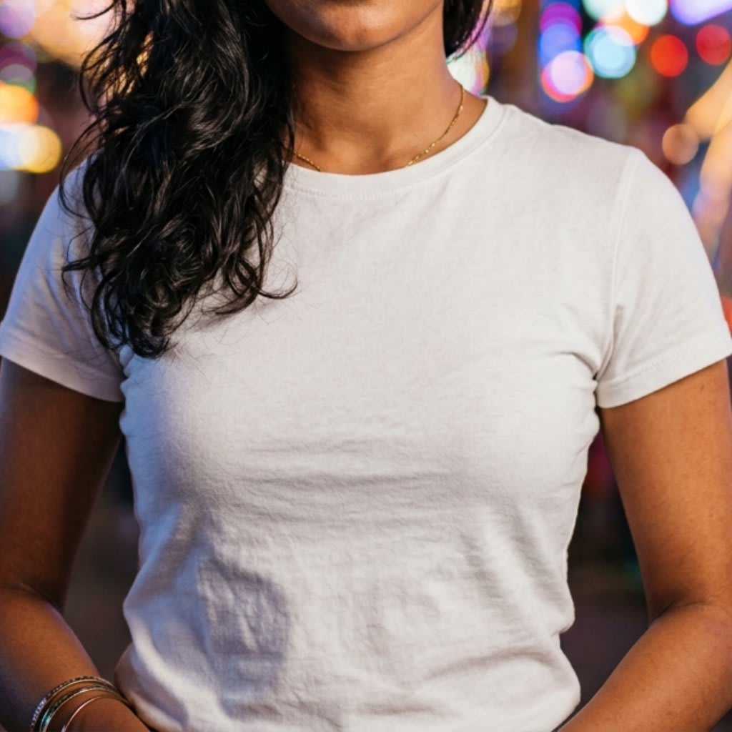 Classic Cotton T-Shirt - Female, White, Half Sleeve