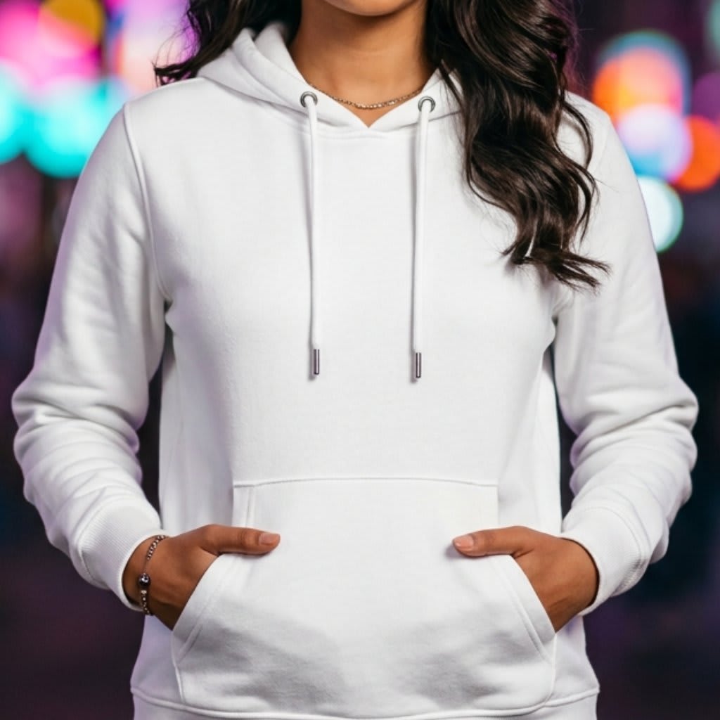 Premium Hoodie - Female, White, Full Sleeve
