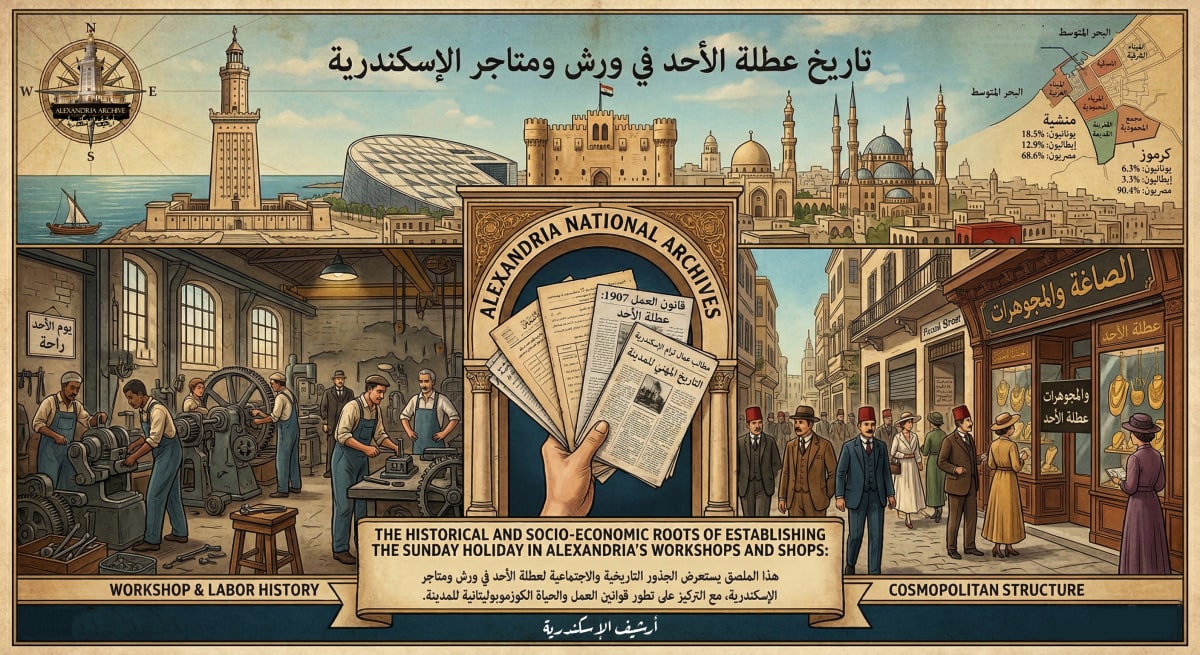 The Historical and Socio-Economic Roots of Establishing the Sunday Holiday in Alexandria's Workshops and Shops: A Documentary Study in Labor History and Cosmopolitan Structure