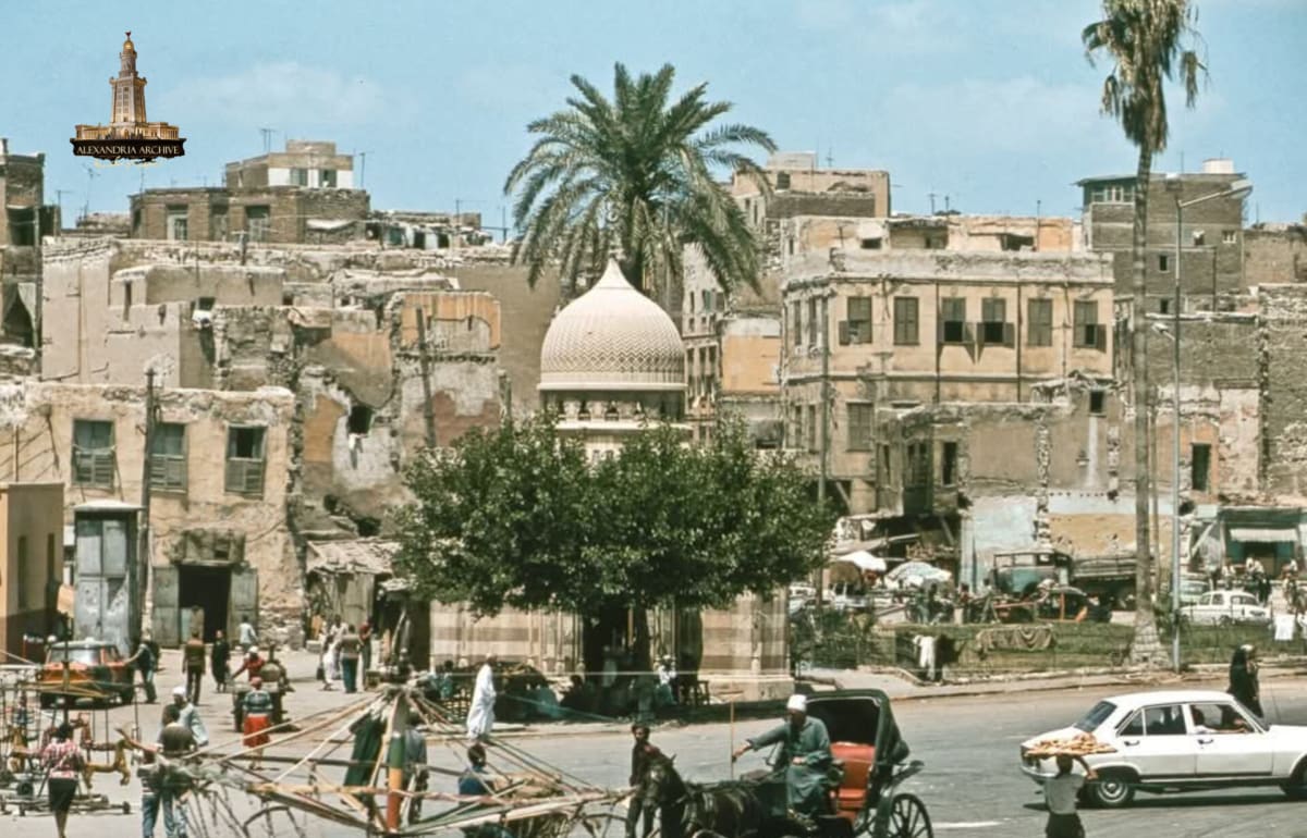 Bab El Bahr Square 🌊 (also known as Mosque Square) in Alexandria, during the 1970s approximately. 