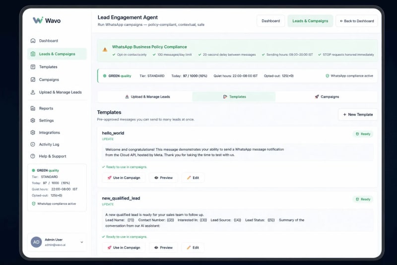 Wavoiq β AI-Powered WhatsApp & Telegram Automation Platform