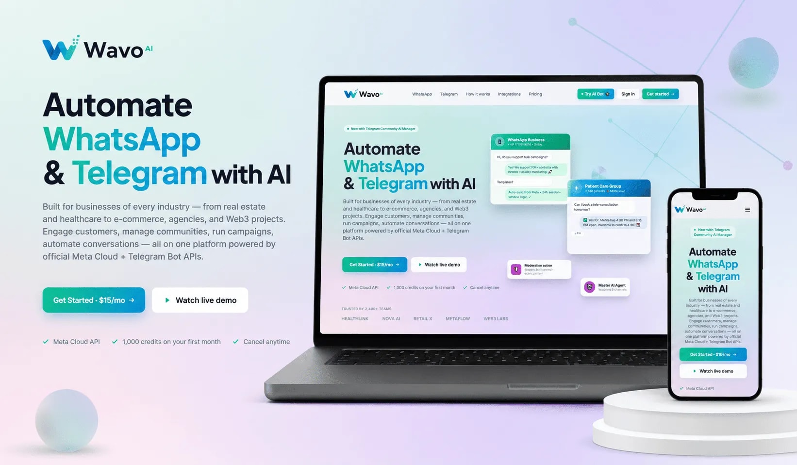 Wavoiq β AI-Powered WhatsApp & Telegram Automation Platform