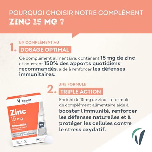 Vue 3 de Vitavea Zinc Haut Dosage