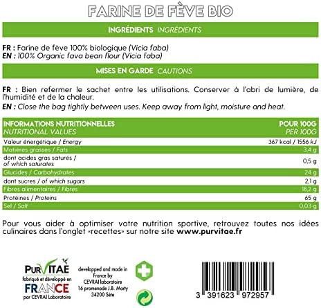 Vue 2 de Farine De Feve Bio