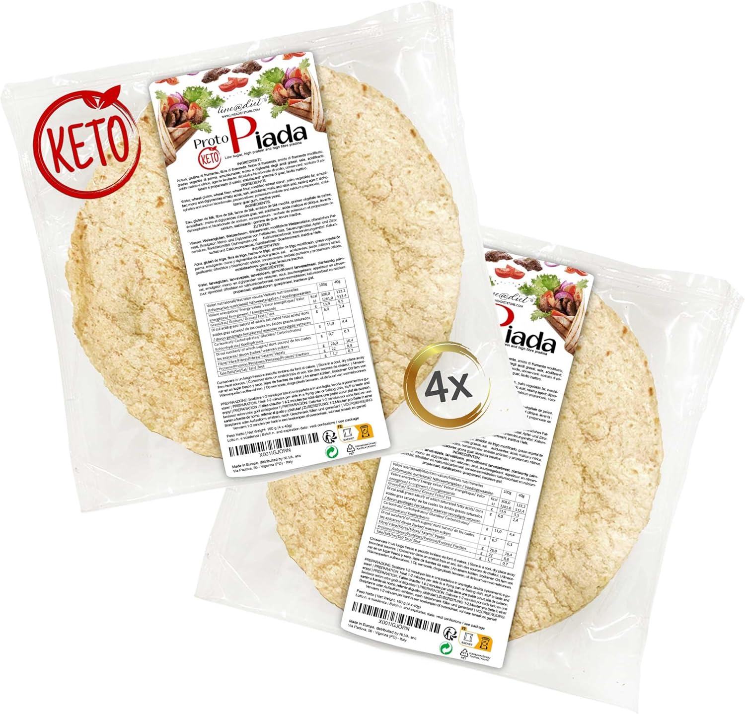 Piadinas Proteiques Linediet Paquets