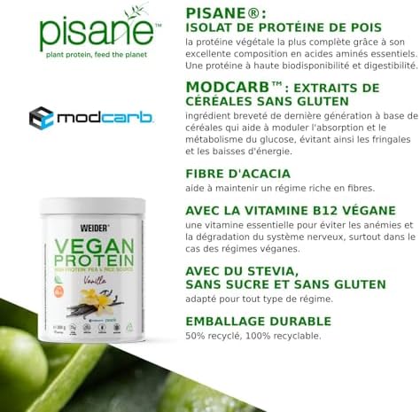 Vue 3 de Weider Vegan Protein Vanilla