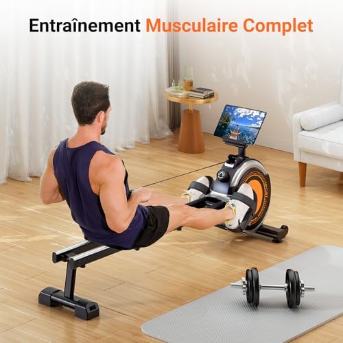 Vue 7 de Rameur Pliable Appartement Freinage