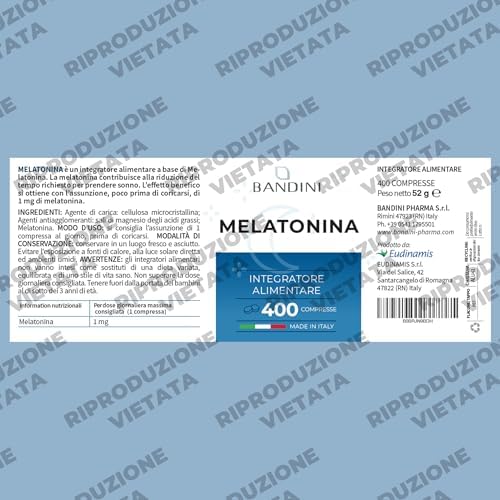Vue 5 de Bandini Melatonine Comprimes Pure