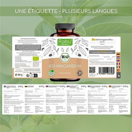 Vue 5 de Ashwagandha Bio Gelules Extra
