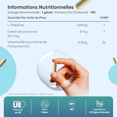 Vue 3 de Theanine Gelules Vegan