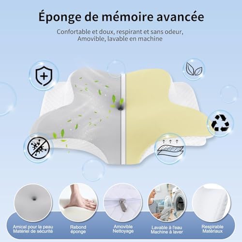 Vue 5 de Nvkhg Oreiller Ergonomique Mousse