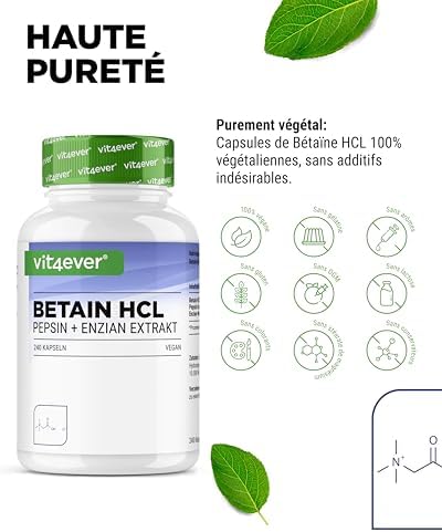 Vue 3 de Betaine Hcl Gelules Avec