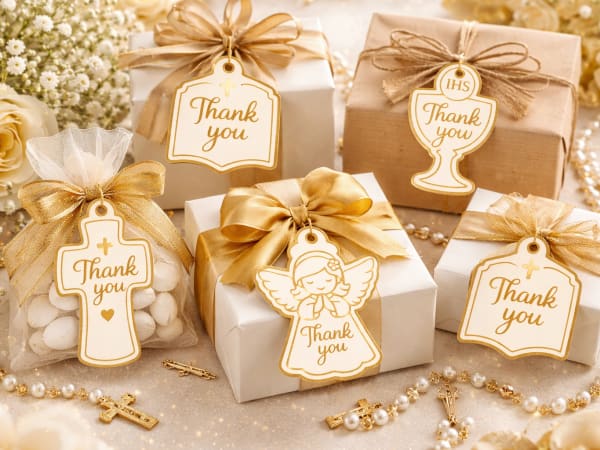 Etiquetas de Agradecimiento de Primera Comunión – Etiquetas de Regalo
