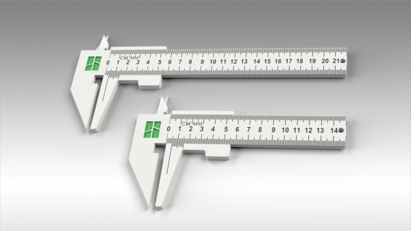 Regla de calibre Vernier - Dos longitudes
