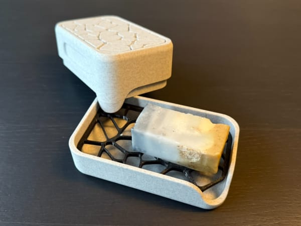 Jabonera con Tapa de Diseño Voronoi