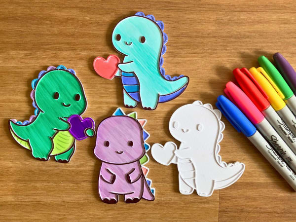 Nuevo y adorable set para colorear de dinosaurios