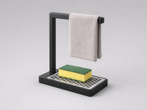 Soporte para trapos / esponjas de cocina con bandeja de goteo