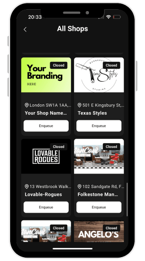 Queue management app main display