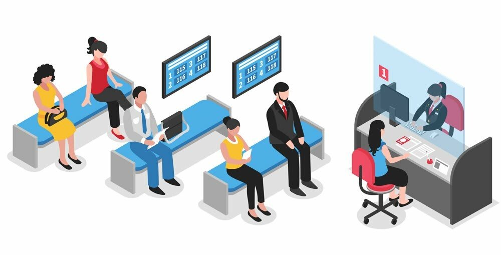Image of users of a queue management system supplied by QueueAway.
