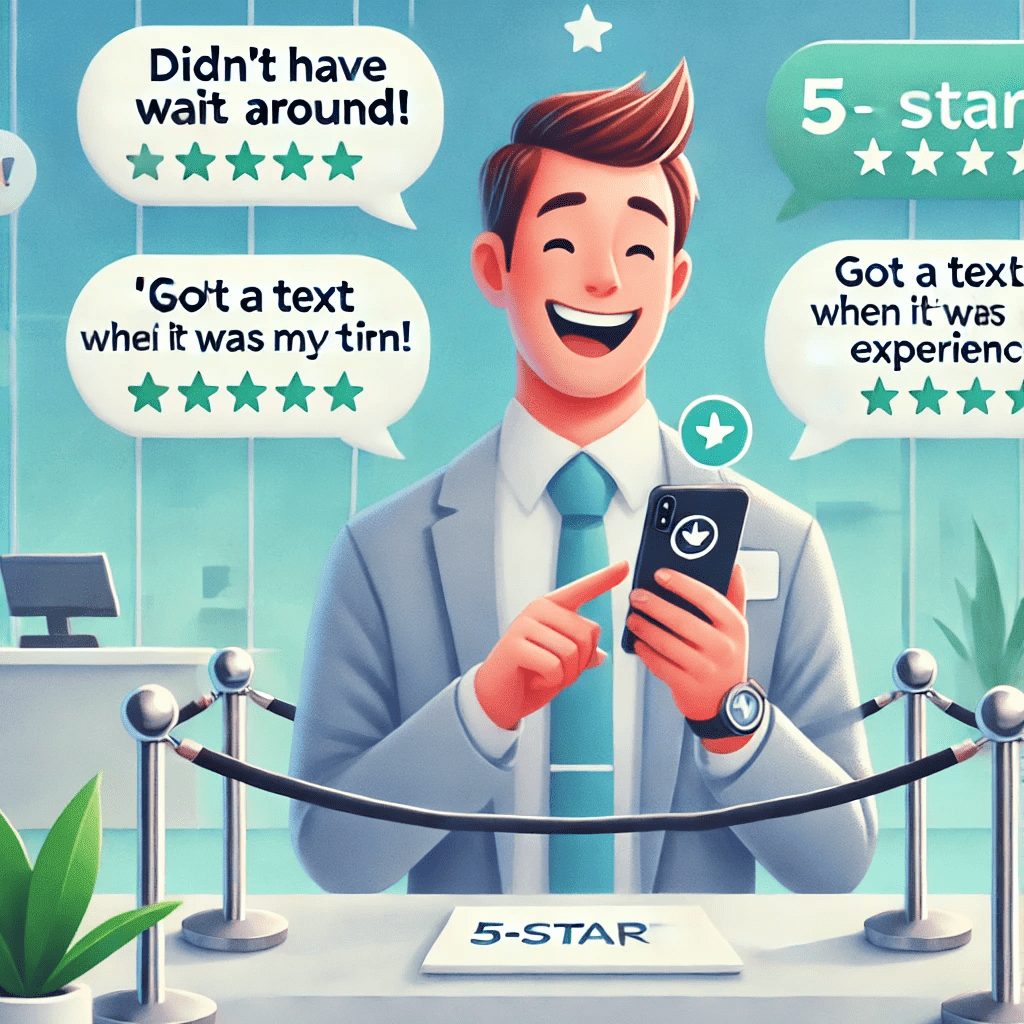 “Didn’t have to wait around!” “Got a text when it was my turn!” “Super smooth experience!”