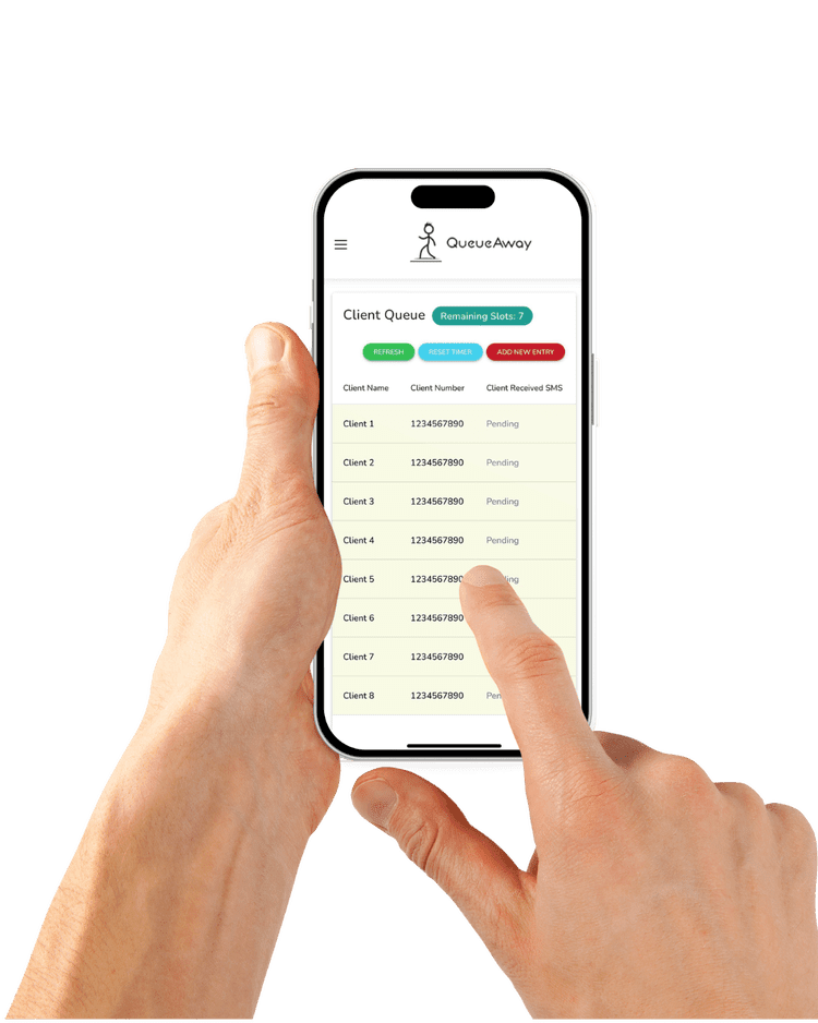 QueueAway queue management system in use