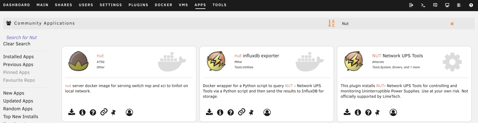 Unraid apps