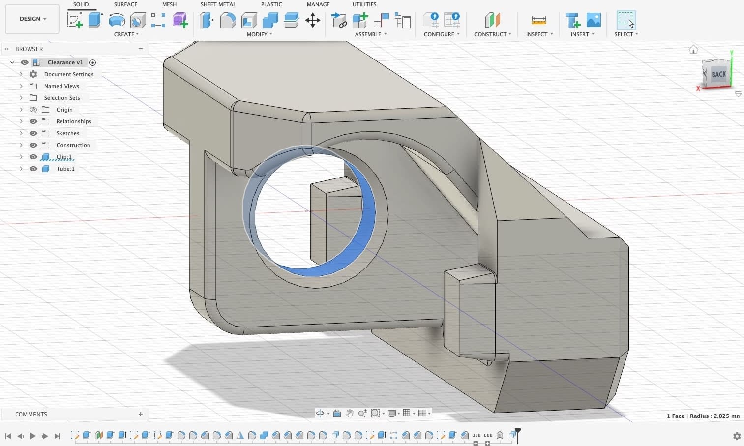 Belt clip with new radius