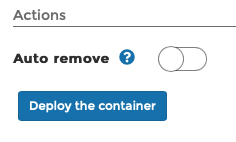 Deploy container
