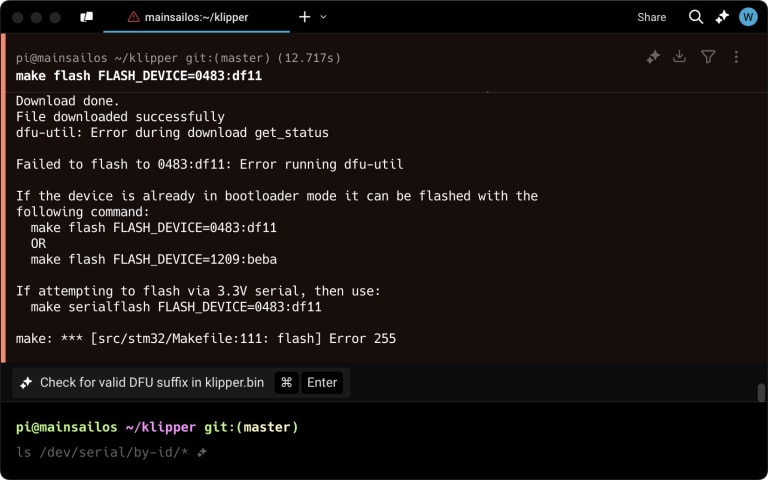 Flash error