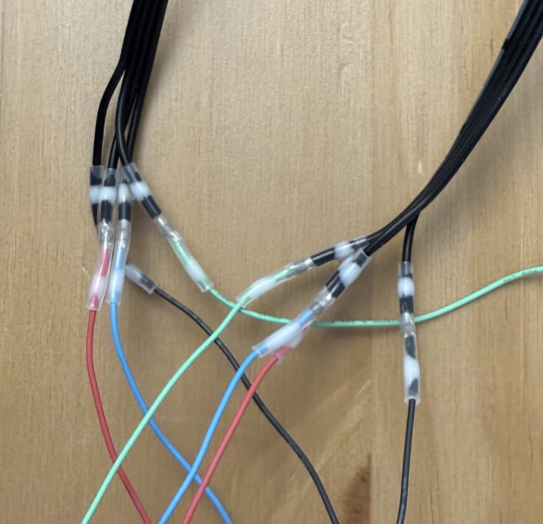 Motor cable spliced