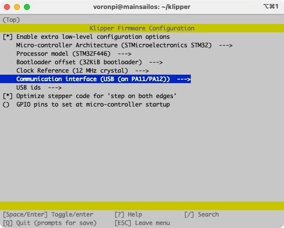 Firmware config