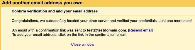 GMail wizard final step