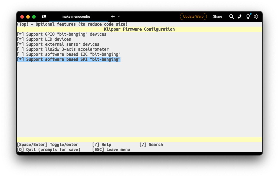 Optional Features
