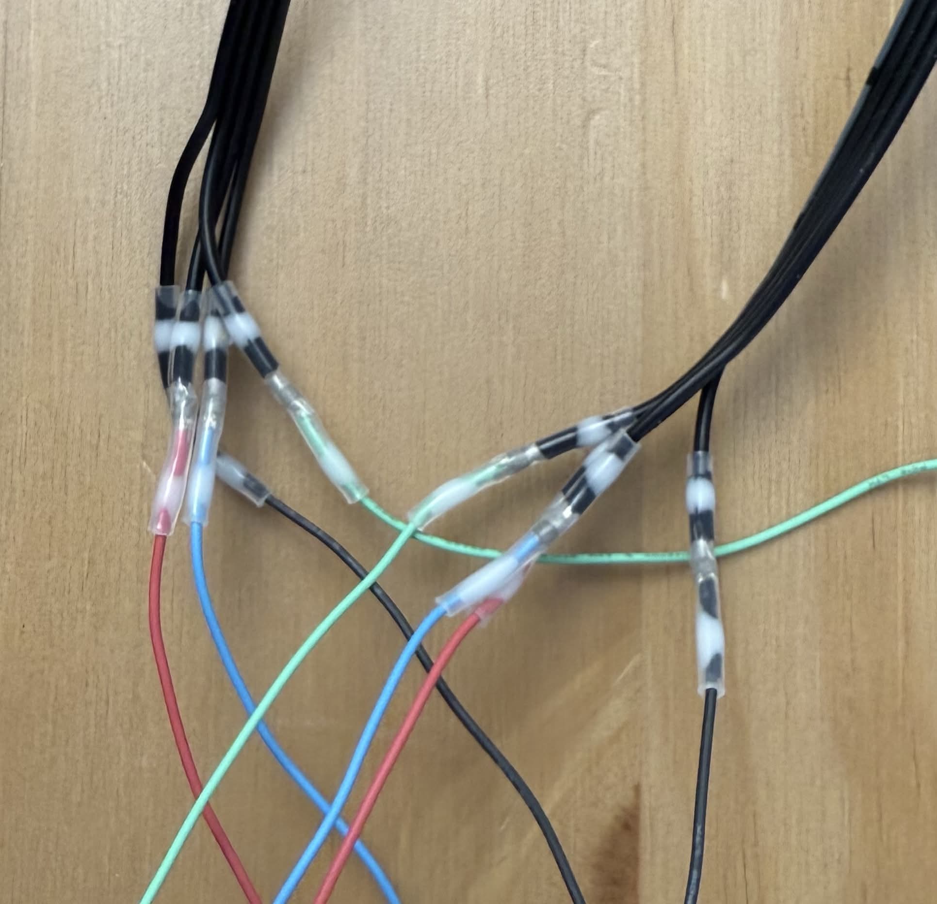 Motor cable spliced