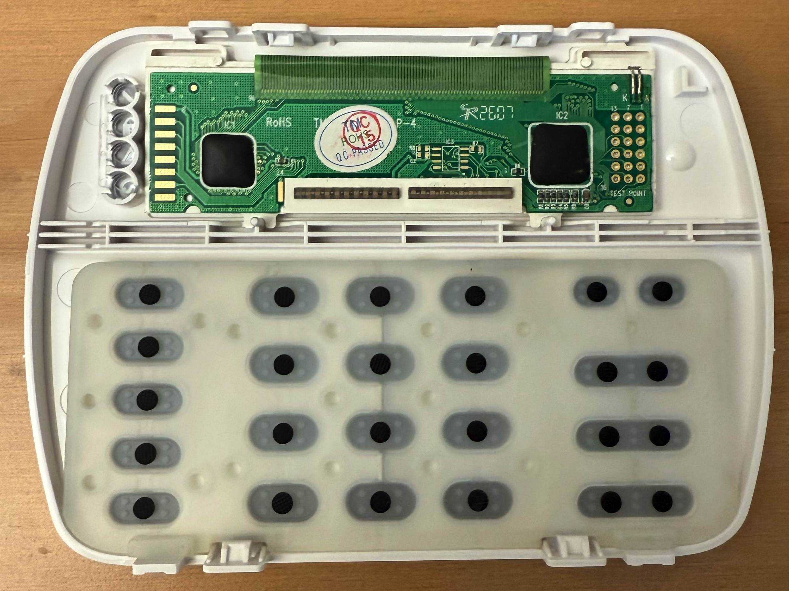 Display inserted into keypad