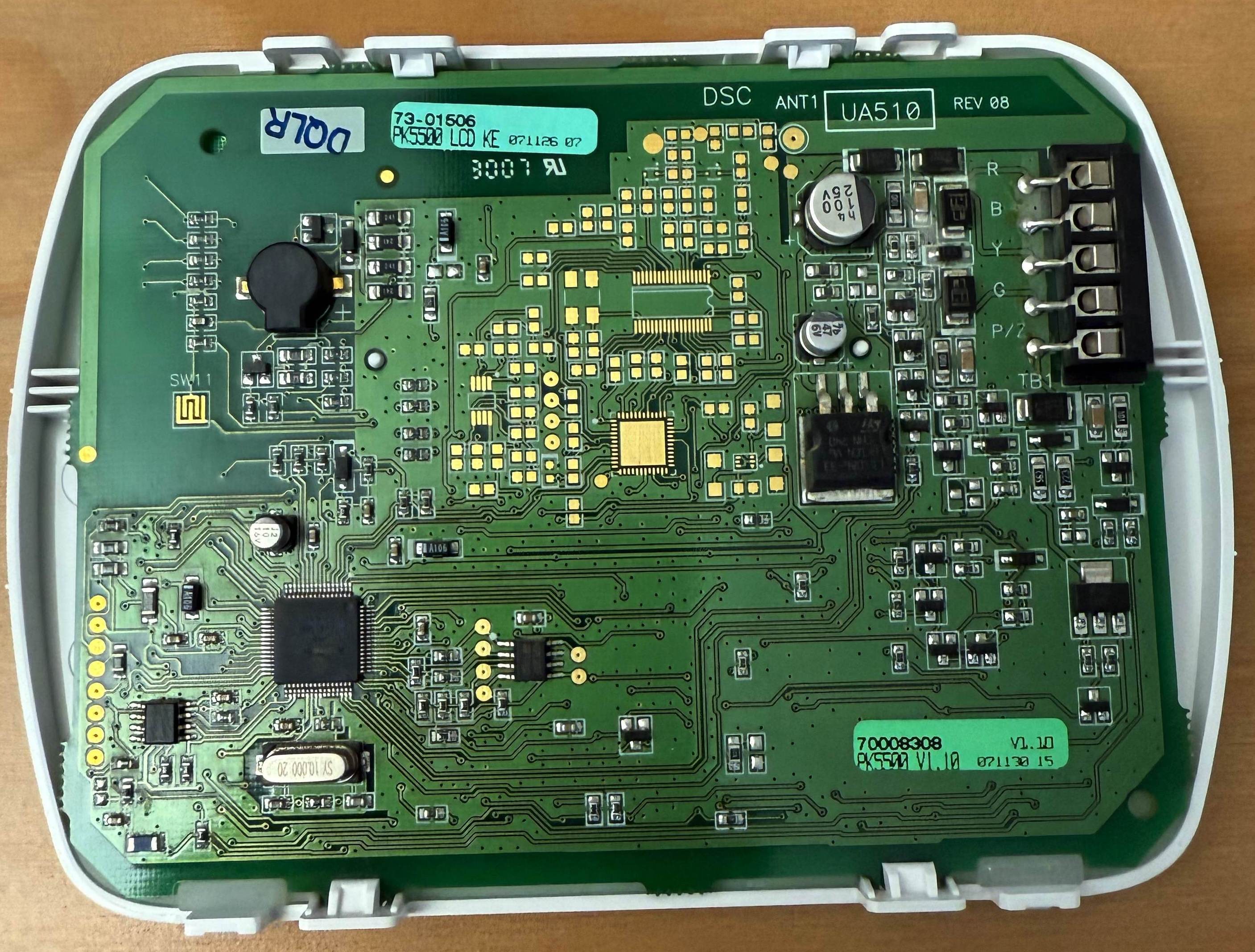PCB remounted to keypad