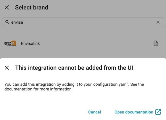 Unable to add Envisalink