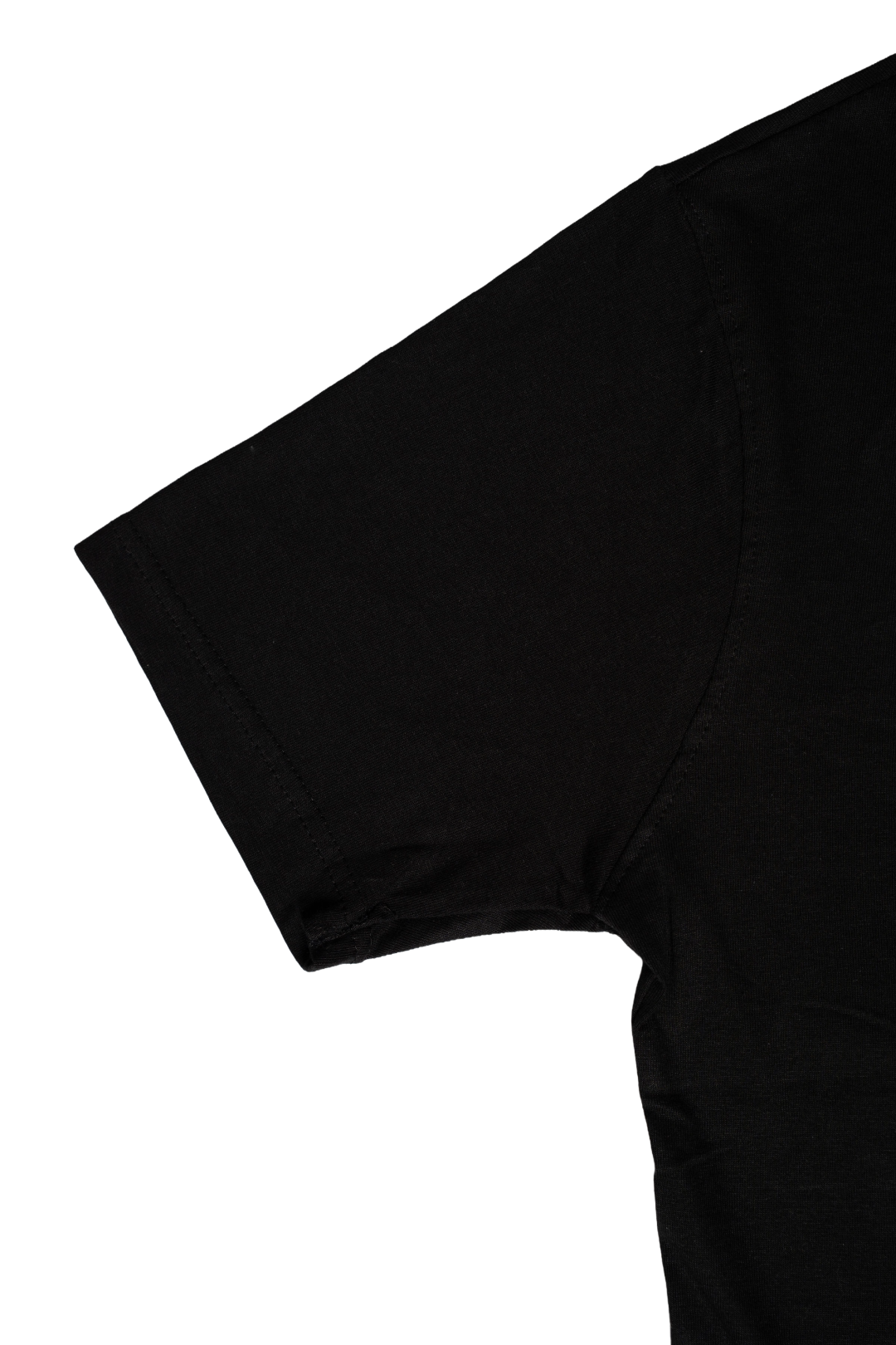 Solid Cotton Round Neck T-Shirt - Black