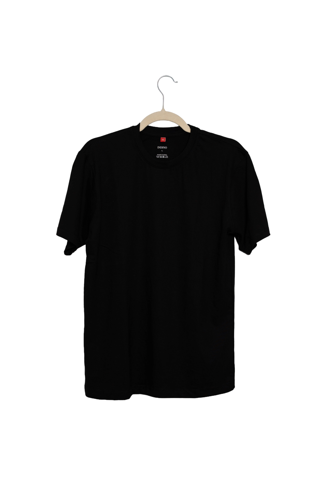 Solid Cotton Round Neck T-Shirt - Black