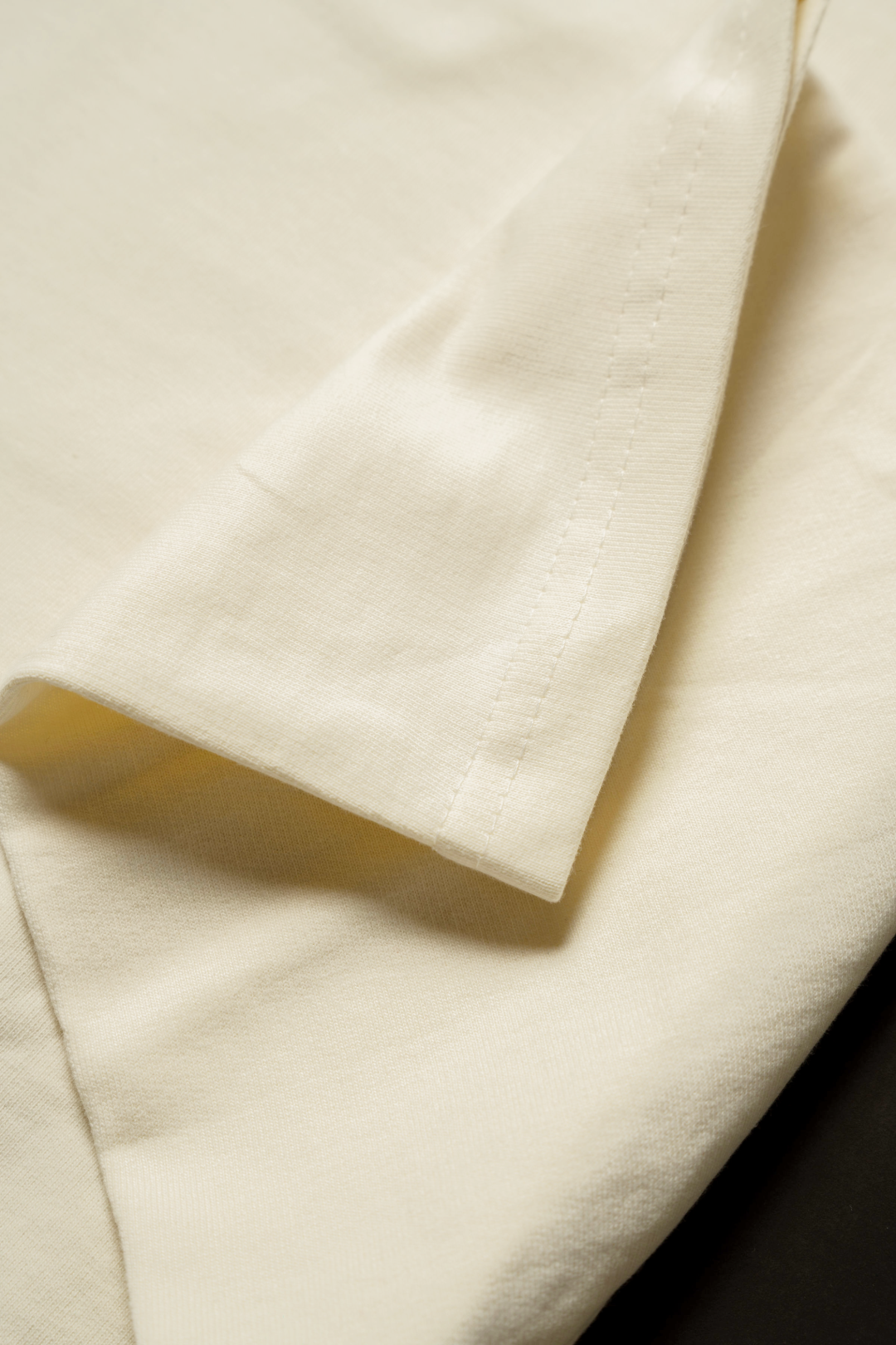 Solid Cotton Round Neck Relaxed Fit T-Shirt - Off-White