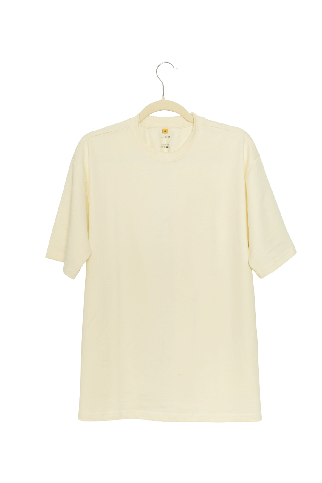 Solid Cotton Round Neck Relaxed Fit T-Shirt - Off-White