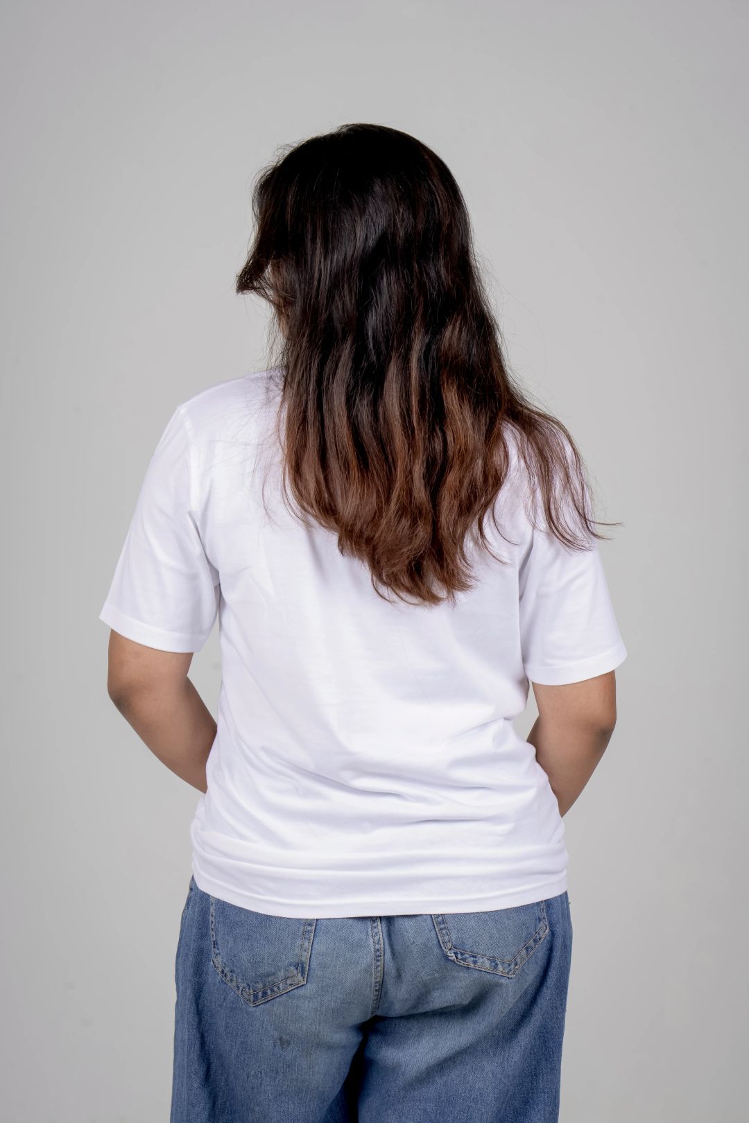 Solid Cotton Round Neck T-Shirt - White