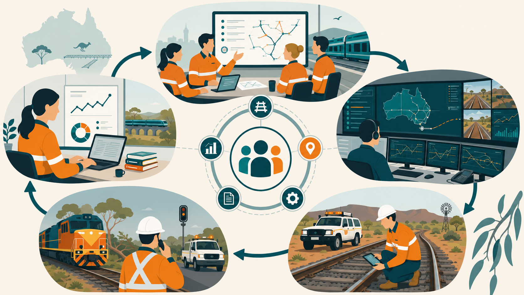 Australian railway operations workflow — from planning through to recovery