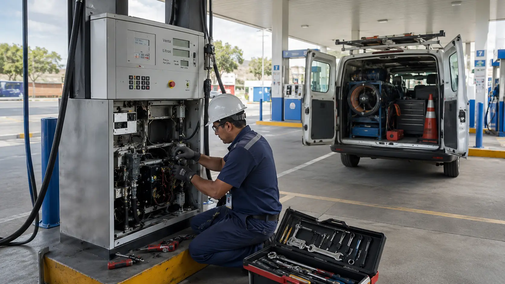 Mantenimiento de dispensadores en estación de servicio